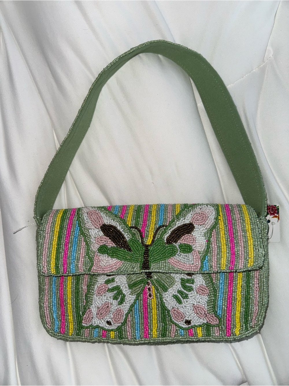 Butterfly Beaded Shoulder Bag New With Tags